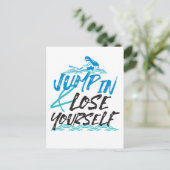 Design von Swimming Jumping und Fun Quotes Postkarte (Stehend Vorderseite)
