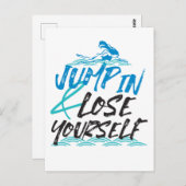 Design von Swimming Jumping und Fun Quotes Postkarte (Vorne/Hinten)