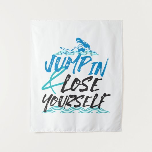 Design von Swimming Jumping und Fun Quotes Wandteppich (Vorderseite)