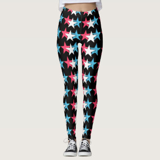 Design von Vendredi Red, Wh & Bl Stars Leggings