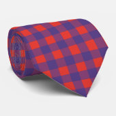 Design von Violet, Indigo und Red Gingham Krawatte (Gerollt)