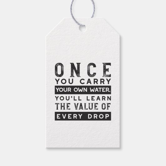 Design von Weisheit-Zitaten - Wert jedes einzelnen Geschenkanhänger (Vorderseite)