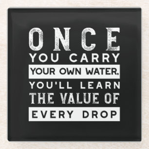 Design von Weisheit-Zitaten - Wert jedes einzelnen Glasuntersetzer