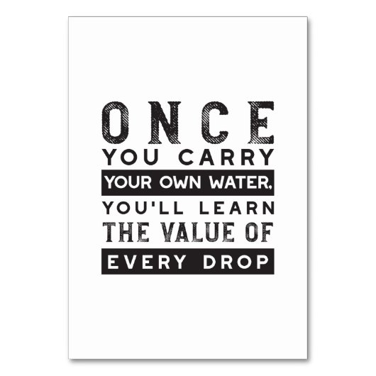 Design von Weisheit-Zitaten - Wert jedes einzelnen Tischnummer (Vorderseite)