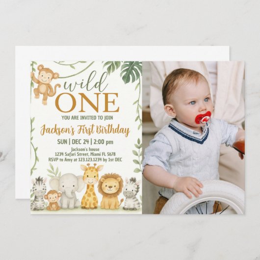 Design von Wildtieren für Party Einladung (Vorne/Hinten)