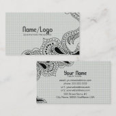 Design-Vorlage für Blume in Schwarz und Weiß Visitenkarte (Vorne/Hinten)