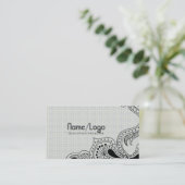 Design-Vorlage für Blume in Schwarz und Weiß Visitenkarte (Stehend Vorderseite)