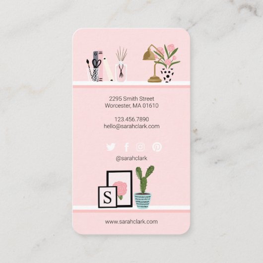 Design-Wandschränke-Dekoration für Chic & Girly Zu Visitenkarte (Rückseite)