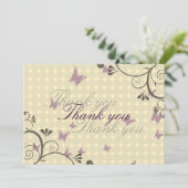 Design Wein & Schmetterling Danke für die Karte Cr (Stehend Vorderseite)