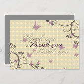 Design Wein & Schmetterling Danke für die Karte Cr (Vorne/Hinten)