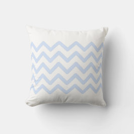 Design White & Baby Blue Pastel Zigzag Muster Kissen