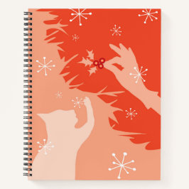 Design "White Cat & Holly" in Watermelon Notizblock