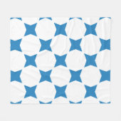 Design White & Royal Pastel Blue Star Fleecedecke (Vorderseite (Horizontal))