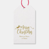 Design with Merry Christmas Typography Gold Geschenkanhänger (Vorderseite)
