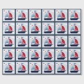 Design-Wrap für Niedliche Segelboote Geschenkpapier (Flach)