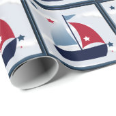 Design-Wrap für Niedliche Segelboote Geschenkpapier (Rolleneckpunkt)