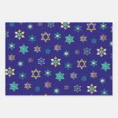 Design-Wrapping Paper-Set für blaujüdische Sterne Geschenkpapier Set (Vorderseite 3)