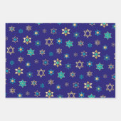 Design-Wrapping Paper-Set für blaujüdische Sterne Geschenkpapier Set (Vorderseite 2)