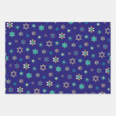 Design-Wrapping Paper-Set für blaujüdische Sterne Geschenkpapier Set (Vorderseite)