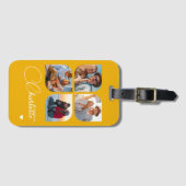 Design Your Own 4 Photo Personalized Name Gepäckanhänger (Vorderseite (Horizontal))