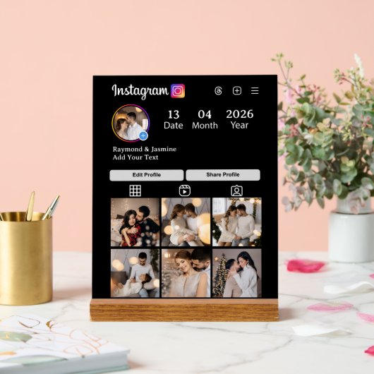 Design Your Own 7 Photo Collage Acrylschild (Hochzeit)