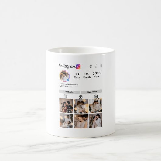 Design Your Own 7 Photo Collage Kaffeetasse (Mittel)