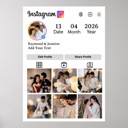 Design Your Own 7 Photo Collage Poster (Vorne)