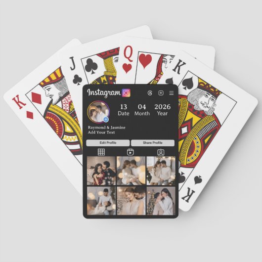 Design Your Own 7 Photo Collage Spielkarten (Rückseite)