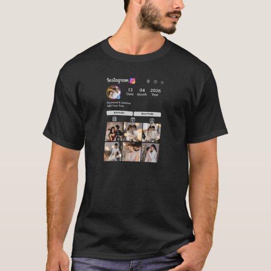Design Your Own 7 Photo Collage T-Shirt (Vorderseite)
