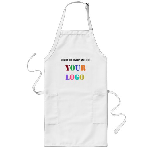 Design Your Own Branded Company Apron Template Lange Schürze (Vorne)