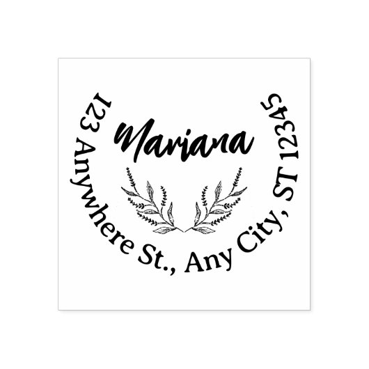 Design Your Own Contemporary Round Return Address Gummistempel (Prägung)