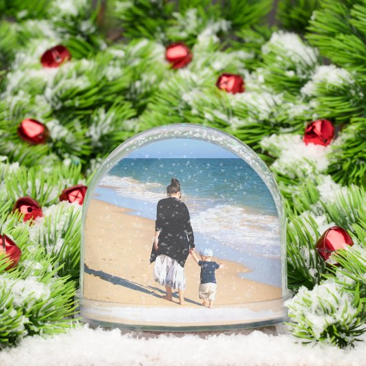 Design Your Own Custom Photo Snow Globe Schneekugeln (Weihnachten)