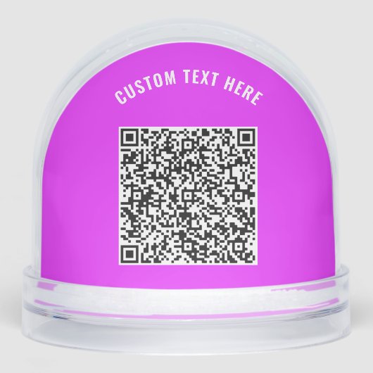 Design Your Own Custom Text and QR Code Schneekugeln (Vorderseite)