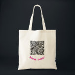 Design Your Own Funny QR Code Tote Bag Example Tragetasche<br><div class="desc">Custom Color and Font - Create Your Own Personalized Tote Bags example with Your QR Code Scan Info and Text - Scan Me Please - Branded Promotional Business or Modern Personal Funny Tote Bag Gifts Accessories / Marketing Products - Add Your QR Code - Image - Photo or Logo /...</div>