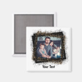Design Your Own Leopard Frame Family Foto Magnet (Vorderseite/Rückseite)