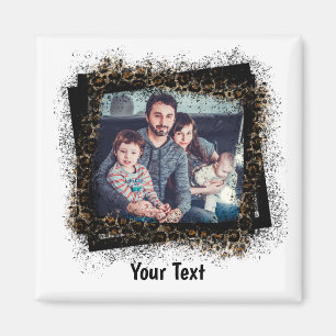 Design Your Own Leopard Frame Family Foto Magnet