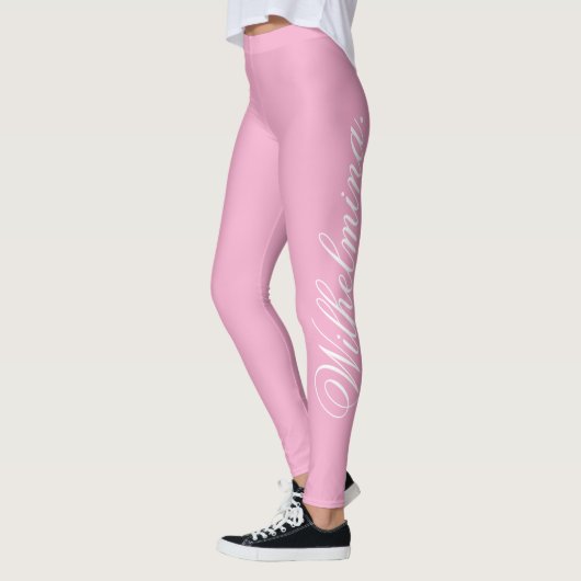 Design Your Own Name on Stylish Light Pink Leggings (Links)