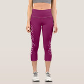 Design Your Own Name on Stylish Wine Capri Leggings (Vorderseite)