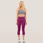 Design Your Own Name on Stylish Wine Capri Leggings (Vorderseite)