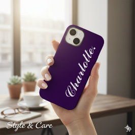 Design Your Own Name on This Dark Purple Case-Mate iPhone 14 Hülle