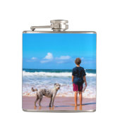 Design Your Own Pet Photo Flask Flachmann (Vorderseite)