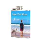 Design Your Own Pet Photo Flask Gift Custom Text Flachmann (Links)