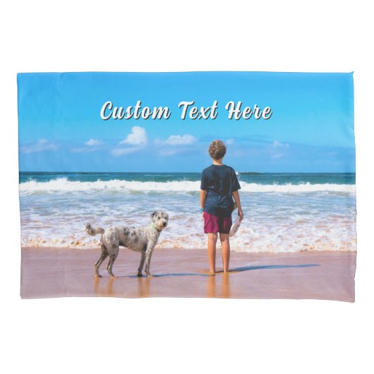 Design Your Own Pet Photo Pillow Cases Custom Text Kissenbezug (Vorderseite-Links)