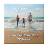 Design Your Own Photo Ceramic Tile Gift with Text Fliese (Vorderseite)
