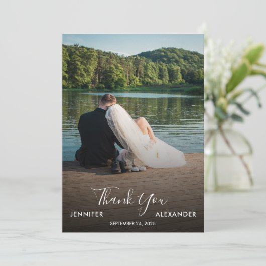 Design your own photo Thank you Wedding card Dankeskarte (Stehend Vorderseite)