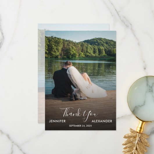 Design your own photo Thank you Wedding card Dankeskarte (Vorderseite/Rückseite Beispiel)