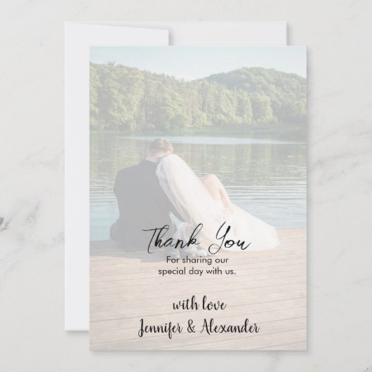 Design your own photo Thank you Wedding card Dankeskarte (Rückseite)