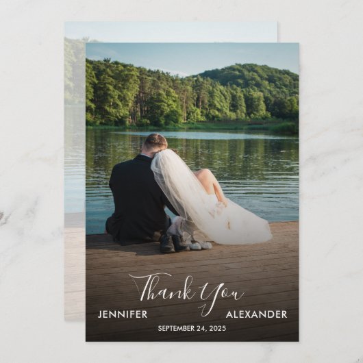 Design your own photo Thank you Wedding card Dankeskarte (Vorne/Hinten)