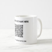Design Your Own QR Code Coffee Mug Custom Text Kaffeetasse (VorderseiteRechts)