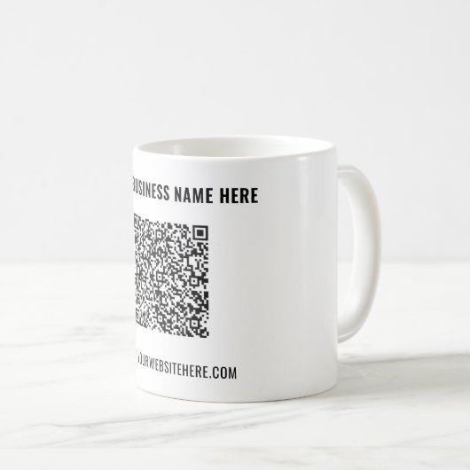 Design Your Own QR Code Coffee Mug Custom Text Kaffeetasse (VorderseiteRechts)